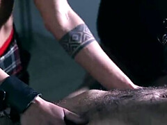 デカチン, バイセクシャル, 食べ物, フォアサム, グループ, なめる, オマンコ, スペイン人