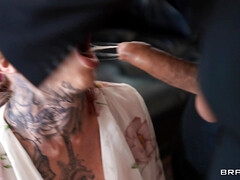 Chantal Danielle on her knees gets her face fucked