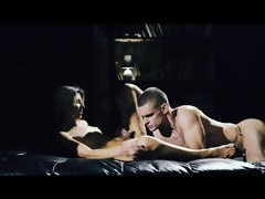 美人, 黒人, 茶髪の, カップル, キス, 乳首, オマンコ, フェラする