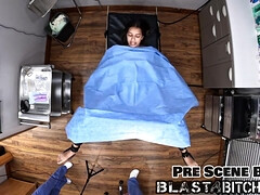 Hinter den kulissen, Prüfung, Frau, Fetisch, Handschuhe, Latex, Maske, Sklave