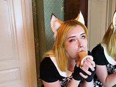 Sucer une bite, Faciale, Fait maison, Humiliation, Rousse roux, Suçant, Adolescente, Jouets