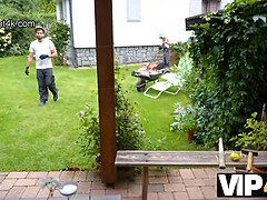 美人, ブロンド, 浮気する, ヨーロピアン, Hd, アウトドア, ピグテール, 剃毛