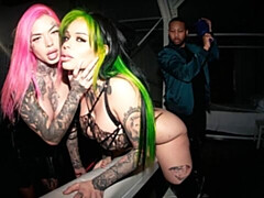 Impressive dick-riding session with Chantal Danielle and Xwife Karen