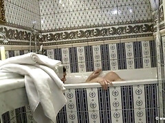 Grote mammen, Bruinharig, Rondborstig, Classisch, Vrouw, Hd, Douche, Alleen