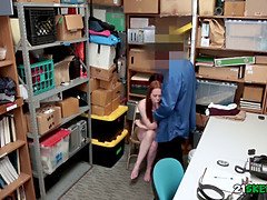楽屋, Hd, オフィス, ポリス, お仕置き, 赤毛, ティーン, ユニフォーム