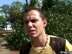 He heals busty grandma with his horny cock