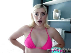 デカパイ, ブロンド, 巨乳な, カップル, イマラチオ, 現実, 剃毛, ティーン