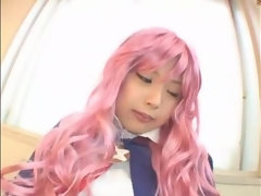 Tetas grandes, Japonés, Lencería, Masturbación, Solo, Medias largas