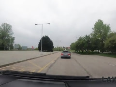 Noire, Brunette brune, Voiture, Tchèque, Police, Réalité, Rugueux, Adolescente