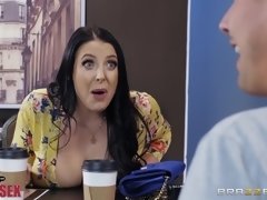 American hung fucked Nicolette Shea and her GF in the caffe
