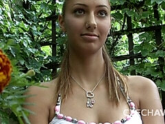 ブロンド, フェラチオ, バック, 自然山雀, アウトドア, 剃毛, ティーン, オッパイの