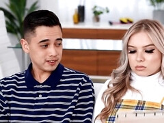 Минет, Сперма на лице, Две девушки, Межрасовый секс, Молоденькие, Втроем