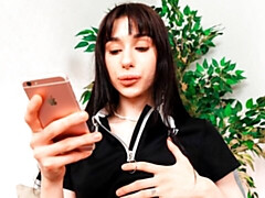 Enthousiasteling, Bruinharig, Vingeren, Natuurlijke tieten, Klein, Mager, Alleen, Tiener