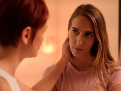ブロンド, 指いじり, キス, なめる, オナニー, 赤毛, ストリッピング, ティーン