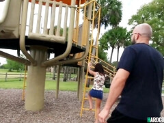 18, フェラチオ, ハードコア, 巨大, アウトドア, 小柄, オマンコ, ティーン