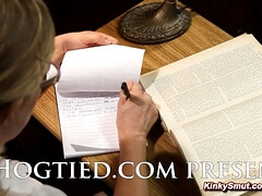 Man torments busty babes in a desert