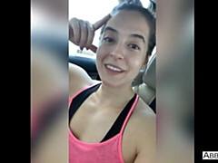 Big-bottomed hottie Abbie Maley shows off her naked shape