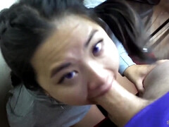 Enthousiasteling, Aziatisch, Pijpbeurt, Bruinharig, Extreem, Kokhalzen, Interraciaal, Zusters