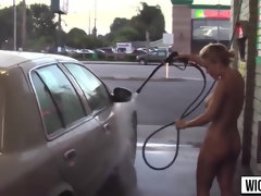 Sex on the street with blonde bombshell Nicole Aniston!