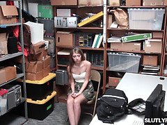 Naughty Alyce Anderson gets her pretty blonde pussy and tight ass drilled hard in shoplyfter video
