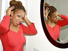 Amateur, Gros cul, Brunette brune, Noir ébène, Doigter, Masturbation, Seins naturels, Solo