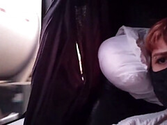 Gros cul, Bus, Masturbation, Public, Chatte, Solo, Adolescente, Nénés