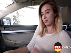 Blonde, Voiture, Queue, Marrant, Hard, De plein air, Pov, Adolescente