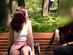 Grote kont, Bruinharig, Flashing, Hd, Openbaar, Russisch, Rok, Tiener