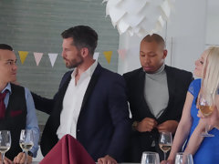 フェラチオ, 茶髪の, 浮気者, カップル, チン, 旦那, パーティ, オマンコ