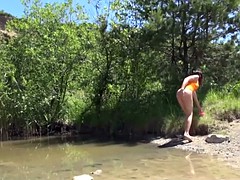 Brunette brune, Masturbation, De plein air, Softcore, Adolescente