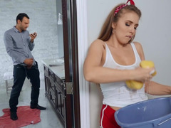 Girl of the night can't resist stepbrother jerking to her pics