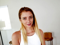 Blondine, Blasen, Spermaladung, Hd, Natürlichen titten, Zierlich, Pov, Titten