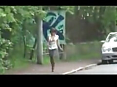 Beauté, Gros seins, Sucer une bite, Plantureuse, Gorge profonde, De plein air, Public, Chatte