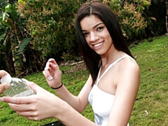 デカチン, デカパイ, フェラチオ, 茶髪の, バック, 小柄, ガリガリ, ティーン