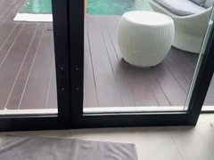 Katty West Stretching Her Anal in Poolside Yoga with Fitness Babe