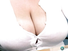 Sensual chick Michelle May is toying herself in the office