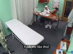 Leie, Arschlecken, Blasen, Hundestellung, Lecken, Krankenschwester, Büro, Uniform