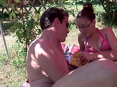 Amateur, Bikini, Morena, Pareja, Al aire libre