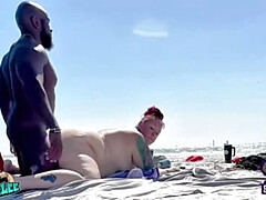 Enthousiasteling, Strand, Stel, Dik, Hd, Huisgemaakt, Naakt, Tatoeage