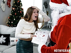 Fake Claus with a big cock fucked a slutty baddie Zoey Zimmer