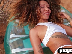 Stunning big booty black mom posed oudoor