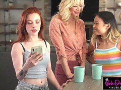 Asiatisch, Blondine, Braunhaarige, Hd, Lesbisch, Orgasmus, Zierlich