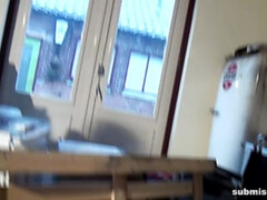 Anouk kept in place ballgagged tit-grabbed