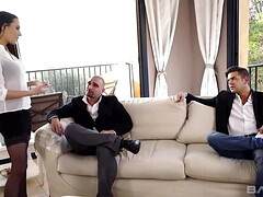 Gets Used In All Her Holes By Boss And Business Partners - Mea Melone, Juan Lucho And Pablo Ferrari