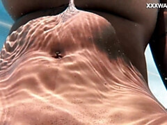 Outdoor trailer with unattainable Yorgelis Carrillo from Underwater Show