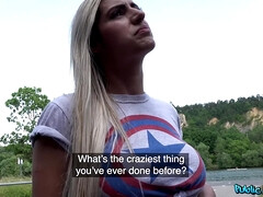 Amerikaans, Grote mammen, Blond, Pijpbeurt, Bruinharig, Lul, Openbaar, Billekoek