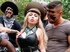 アナル, デカ尻, ブロンド, フェラチオ, バック, グループ, オージー, アウトドア