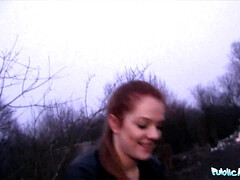 Amateur, Hd, Argent, De plein air, Pov, Public, Réalité, Rousse roux