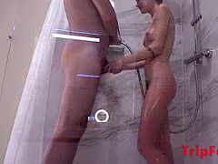 Take a shower with super beautiful lady then creampie