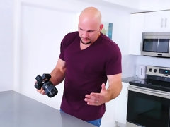 Amerikaans, Bruinharig, Hondjeshouding, Hd, Keuken, Natuurlijke tieten, Kut duiken, Rijden